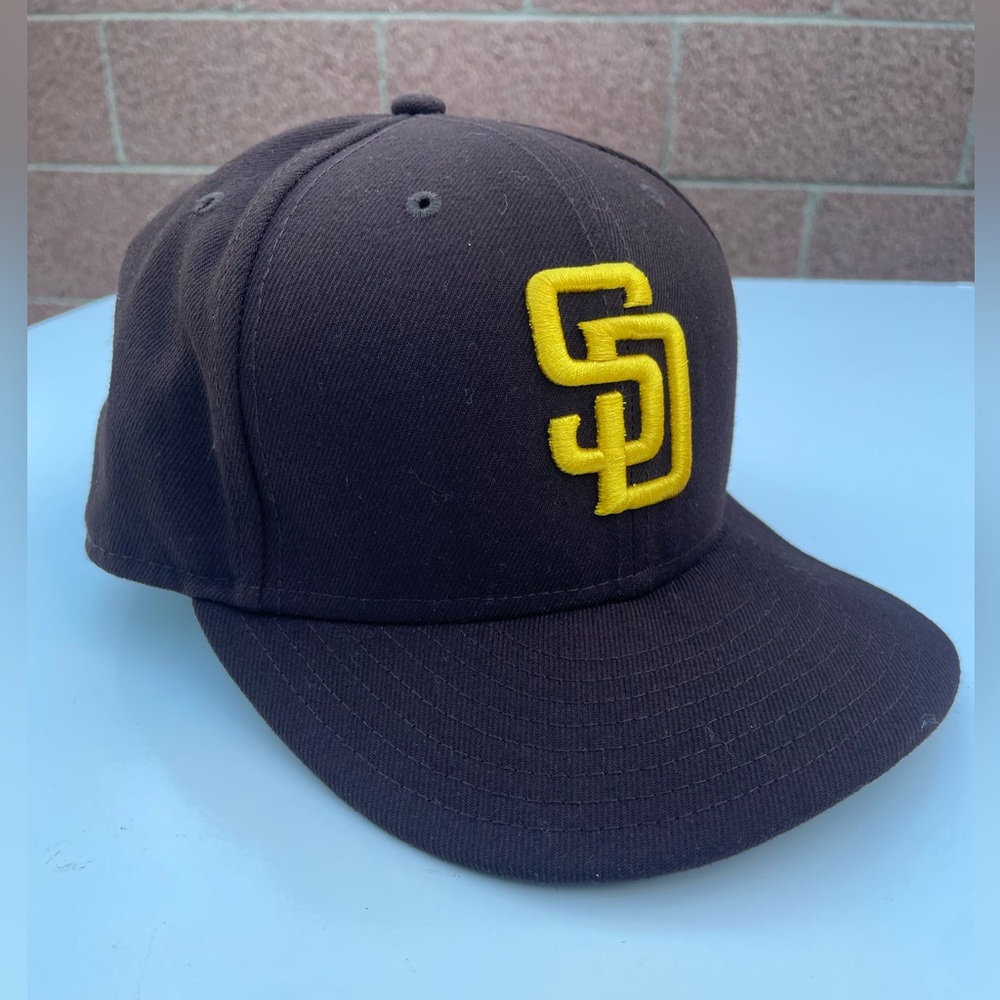 SD San Diego Padres MLB New Era 59Fifty Brown Fitted Cap Size 7 1/2 Baseball
